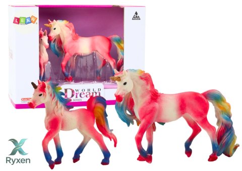 Figurki Kolekcjonerskie Jednorożec z Małym Różowy 2 El LEAN TOYS