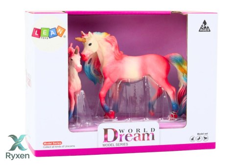 Figurki Kolekcjonerskie Jednorożec z Małym Różowy 2 El LEAN TOYS