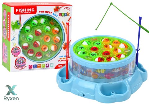 Gra Łowienie Rybek Wędki Światła Dźwięki Niebieska LEAN TOYS