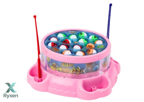 Gra Łowienie Rybek Wędki Światła Dźwięki Różowa LEAN TOYS