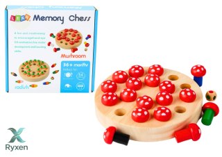 Gra Pamięciowa Rodzinna Muchomory Drewniana LEAN TOYS