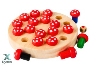 Gra Pamięciowa Rodzinna Muchomory Drewniana LEAN TOYS