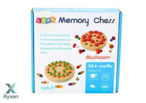 Gra Pamięciowa Rodzinna Muchomory Drewniana LEAN TOYS