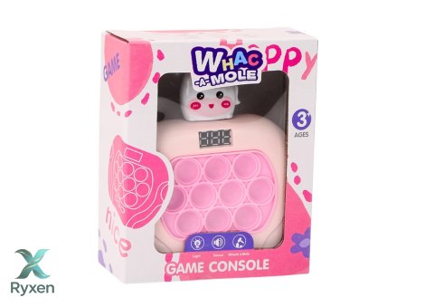 Gra Pop-It Wac A Mole Jednorożec Światła Dźwięki Różowa Sensoryczna LEAN TOYS