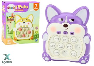 Gra Zręcznościowa Konsola Pop-It Lisek 7 Trybów Gry Fioletowy Sensoryczna LEAN TOYS