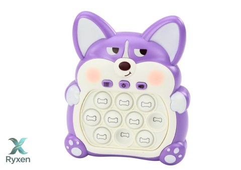 Gra Zręcznościowa Konsola Pop-It Lisek 7 Trybów Gry Fioletowy Sensoryczna LEAN TOYS