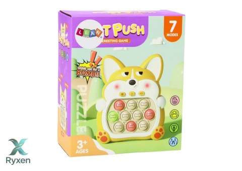 Gra Zręcznościowa Konsola Pop-It Lisek 7 Trybów Gry Fioletowy Sensoryczna LEAN TOYS