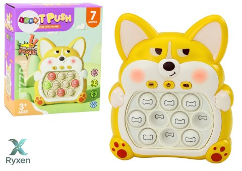 Gra Zręcznościowa Konsola Pop-It Lisek 7 Trybów Gry Żółty Sensoryczna LEAN TOYS