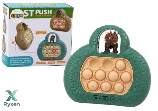 Gra Zręcznościowa Pop It Dinozaur Konsola 4 Tryby Gry Zielona LEAN TOYS