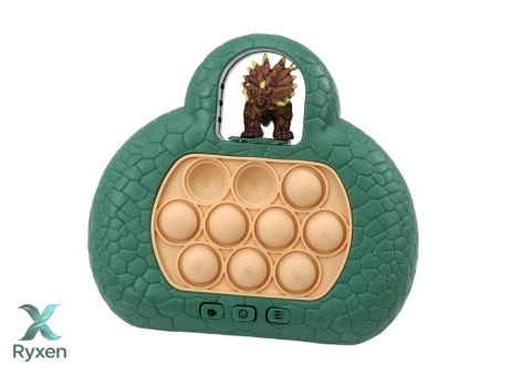 Gra Zręcznościowa Pop It Dinozaur Konsola 4 Tryby Gry Zielona LEAN TOYS