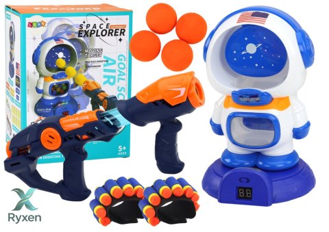Gra Zręcznościowa Strzelanie Do Astronauty 2 Pistolety Kulki Strzałki LEAN TOYS