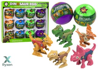 Jaja Dinozaurów Do Skręcania 12 Sztuk Zestaw Kolorowe LEAN TOYS