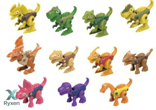 Jaja Dinozaurów Do Skręcania 12 Sztuk Zestaw Kolorowe LEAN TOYS