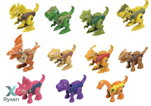 Jaja Dinozaurów Do Skręcania 12 Sztuk Zestaw Kolorowe LEAN TOYS