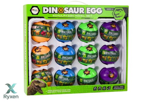 Jaja Dinozaurów Do Skręcania 12 Sztuk Zestaw Kolorowe LEAN TOYS