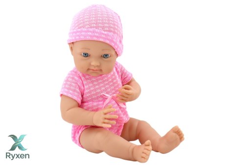 Lalka Bobas w Różowym Ubranku Czapeczka Smoczek Kołderka LEAN TOYS