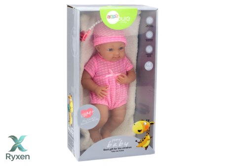 Lalka Bobas w Różowym Ubranku Czapeczka Smoczek Kołderka LEAN TOYS