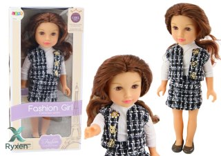 Lalka W Eleganckim Ubranku W Kratę Brązowe Włosy LEAN TOYS