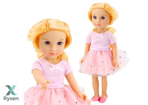 Lalka W Sukience Z Tiulem Różowa Blond Włosy LEAN TOYS