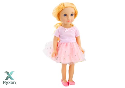 Lalka W Sukience Z Tiulem Różowa Blond Włosy LEAN TOYS