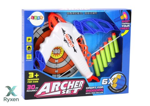 Łuk z Tarczą Na Miękkie Strzałki z Przyssawką 6 Sztuk LEAN TOYS