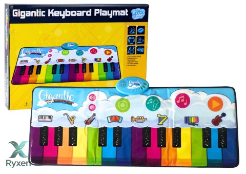 Mata Taneczna Edukacyjna Tęczowe Pianinko Instrumenty 10 Melodii LEAN TOYS