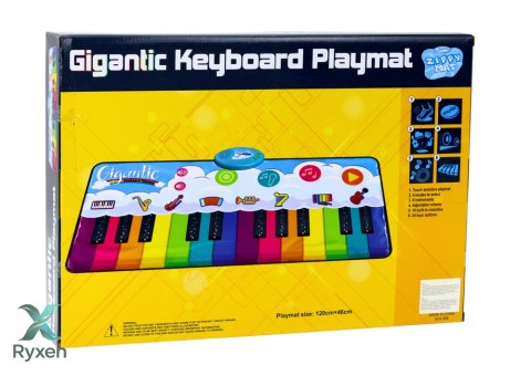 Mata Taneczna Edukacyjna Tęczowe Pianinko Instrumenty 10 Melodii LEAN TOYS