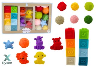 Miękkie Klocki Edukacyjne Do Kąpieli 20 Elementów Zwierzęta Kształty LEAN TOYS