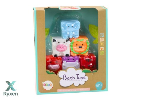 Miękkie Klocki Edukacyjne Do Kąpieli Zwierzęta LEAN TOYS