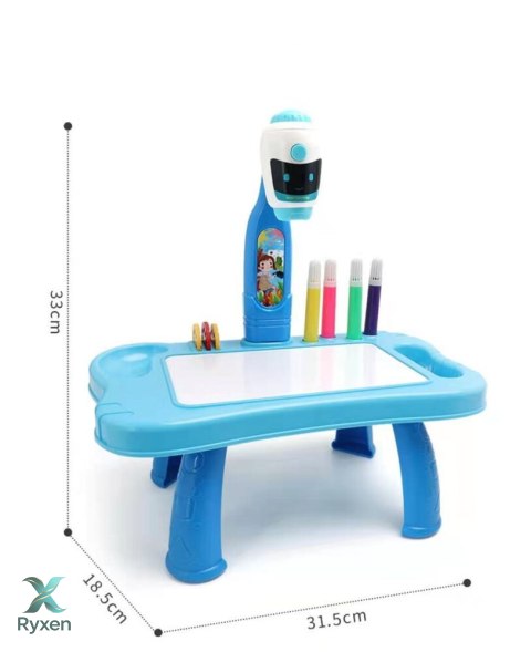 Mini Projektor Robot Stolik 2w1 Akcesoria Niebieski LEAN TOYS