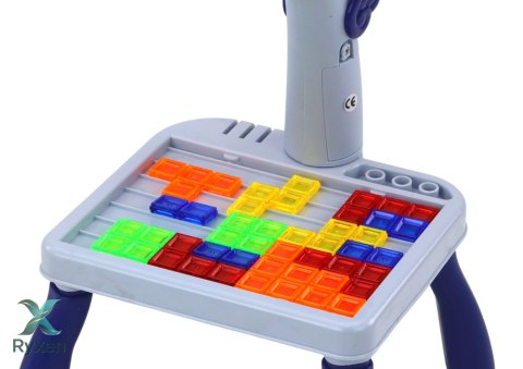 Mini Projektor Stolik Tetris 2w1 Jednorożec Niebieski LEAN TOYS