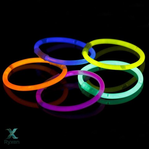 Opaski Fluorescencyjne 100 Sztuk Wiele Kolorów Świecące W Ciemności LEAN TOYS