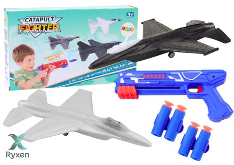 Pistolet Na Strzałki 2w1 Wyrzutnia Samolotów Niebieski LEAN TOYS