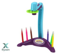 Projektor Do Rysowania 3 Wymienne Dyski Pisaki Fioletowy LEAN TOYS