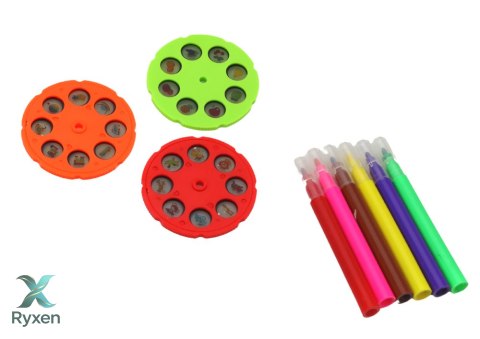 Projektor Do Rysowania 3 Wymienne Dyski Pisaki Fioletowy LEAN TOYS