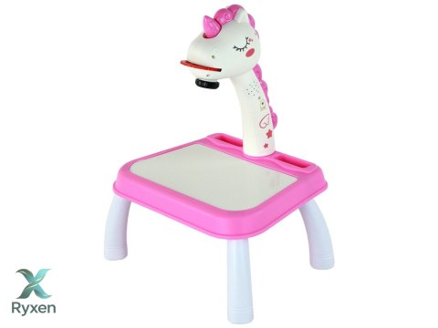 Projektor Do Rysowania Jednorożec Pisaki Wkładki Różowy LEAN TOYS