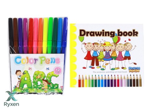 Projektor Do Rysowania Jednorożec Pisaki Wkładki Różowy LEAN TOYS