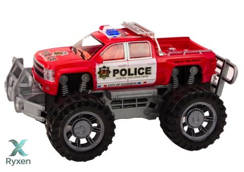 Samochód Policyjny Pickup Czerwony Terenowy Wóz Policji LEAN TOYS