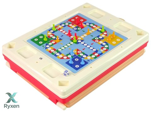 Tablica 3w1 Wielofunkcyjna Dwustronna Stolik Do Gier Chińczyk LEAN TOYS