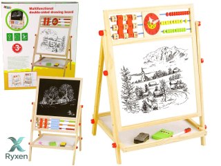 Tablica Do Rysowania Dwustronna Edukacyjna 2w1 Drewniana LEAN TOYS