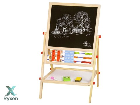 Tablica Do Rysowania Dwustronna Edukacyjna 2w1 Drewniana LEAN TOYS