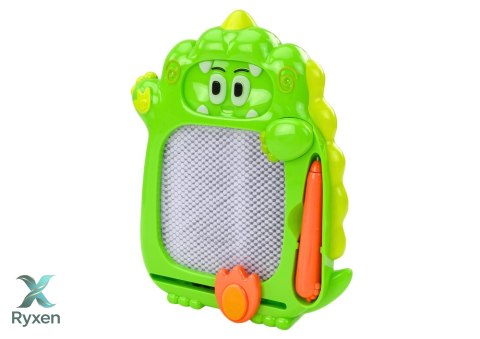 Tablica Do Rysowania Gra Kieszonkowa 2w1 Dinozaur Zielony LEAN TOYS