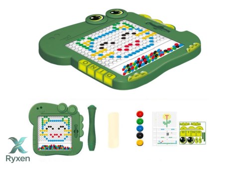 Tablica Magnetyczna Edukacyjna Dinozaur Pad Układanka Zielona LEAN TOYS