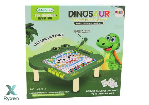 Tablica Magnetyczna Edukacyjna Dinozaur Pad Układanka Zielona LEAN TOYS