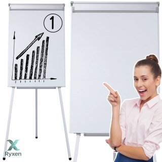 Tablica Magnetyczna Wielofunkcyjna Flipchart Na Trójnogu Biała 70x100cm LEAN