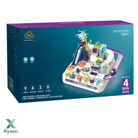 Tor Przeszkód Interaktywny Parking Dla Dzieci Cztery Autka LEAN TOYS