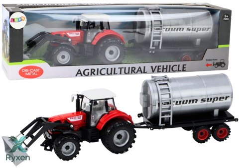 Traktor Rolniczy Koparka z Cysterną Napęd Czerwony LEAN TOYS