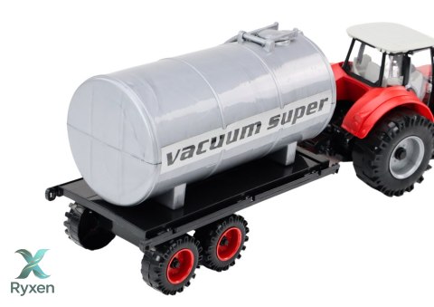 Traktor Rolniczy Koparka z Cysterną Napęd Czerwony LEAN TOYS