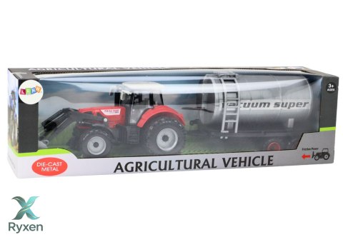 Traktor Rolniczy Koparka z Cysterną Napęd Czerwony LEAN TOYS