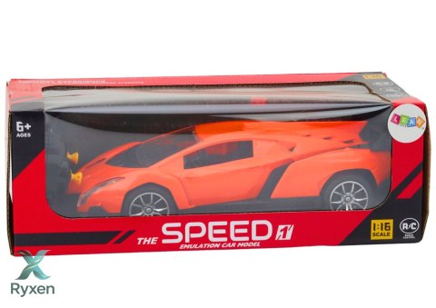 Zdalnie Sterowany Samochód Sportowy Pomarańczowe Auto RC 1:16 LEAN TOYS